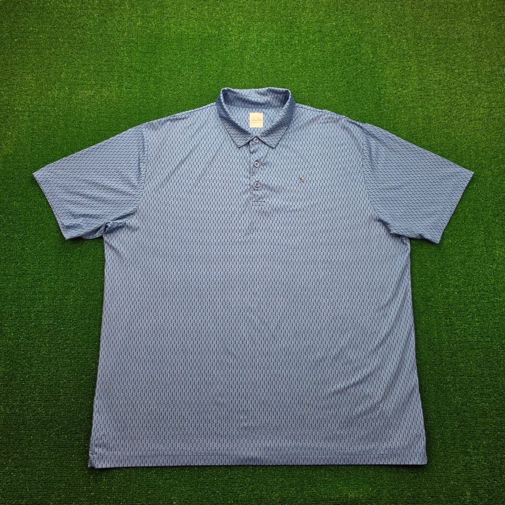 Callaway Opti-Dri Performance Polo Shirt Mens 2XL Blue Geometric Golf Casual